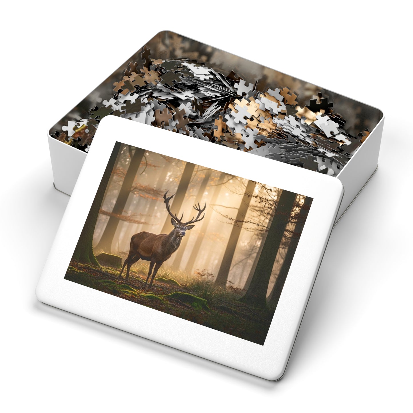 Stag Forest Jigsaw Puzzle Woodland Deer Nature Wildlife Art