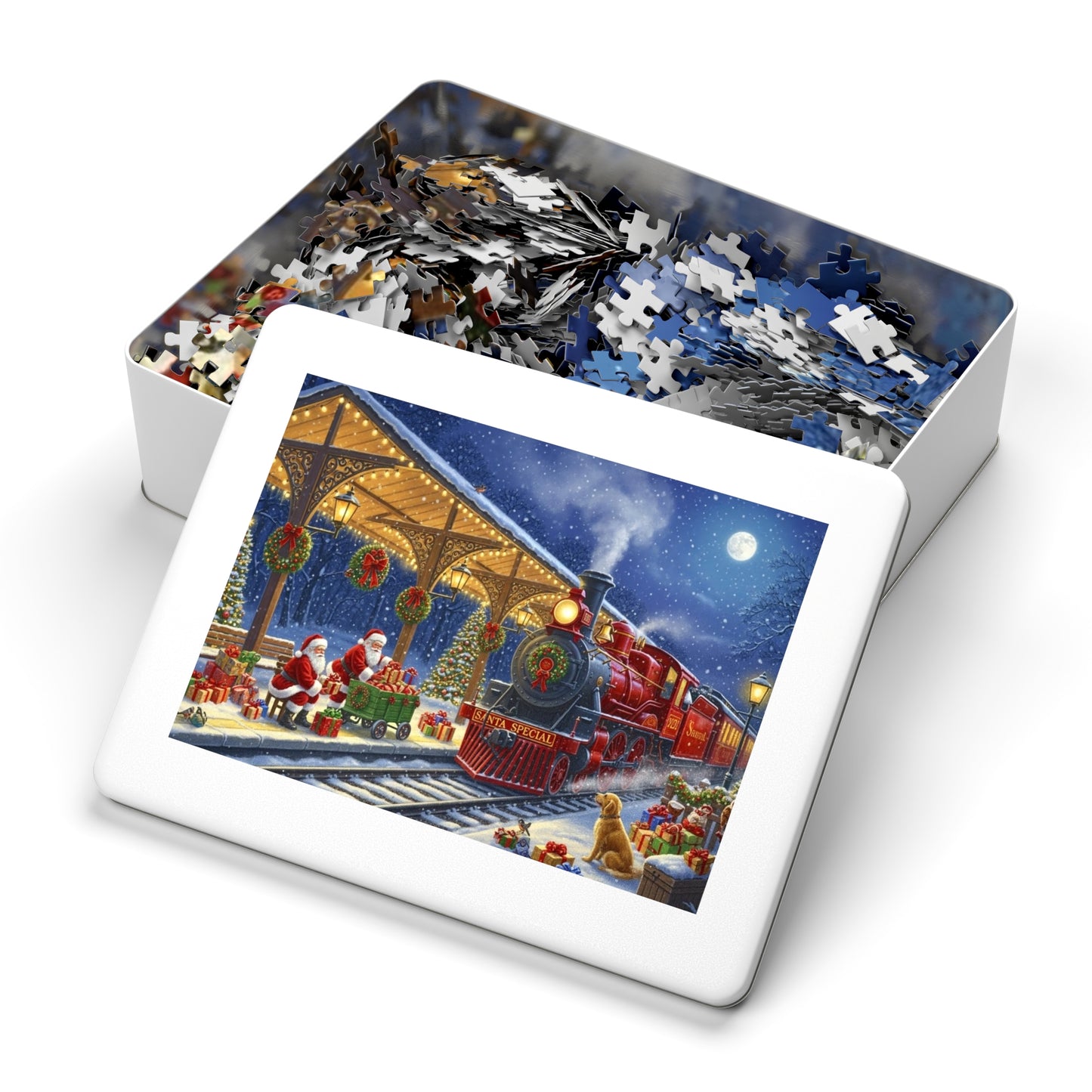 Santa Special Christmas Train Jigsaw Puzzle Magical Winter Night Scene