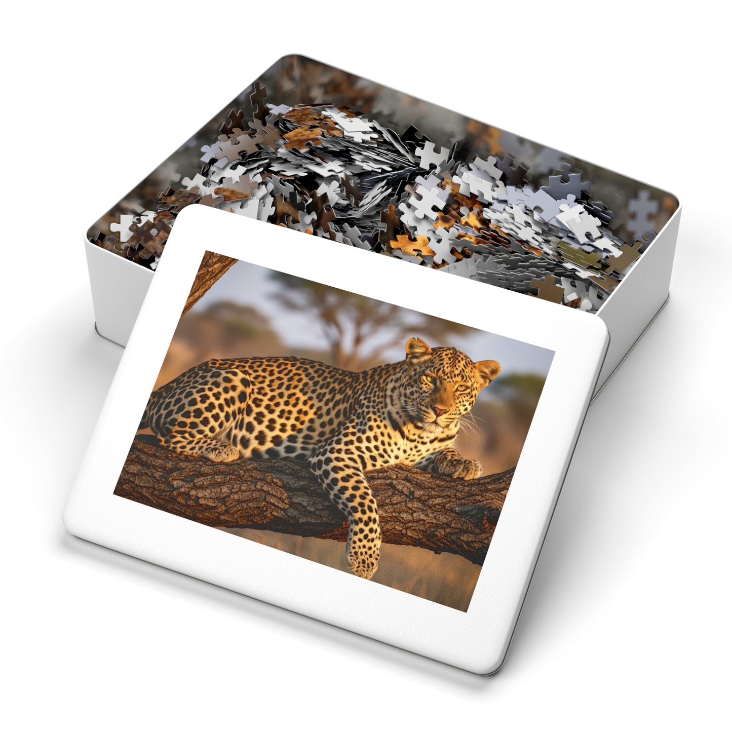 Leopard in Acacia Tree Jigsaw Puzzle
