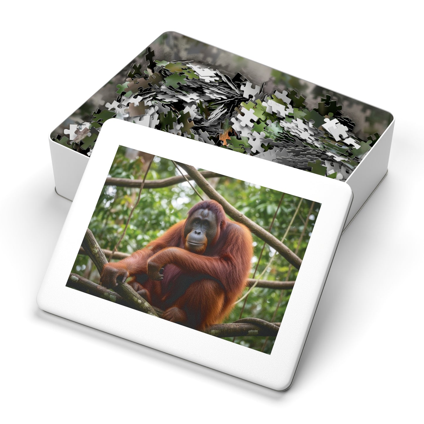 Orangutan Rainforest Serenity Jigsaw Puzzle | Majestic Wildlife Jungle Nature Scene