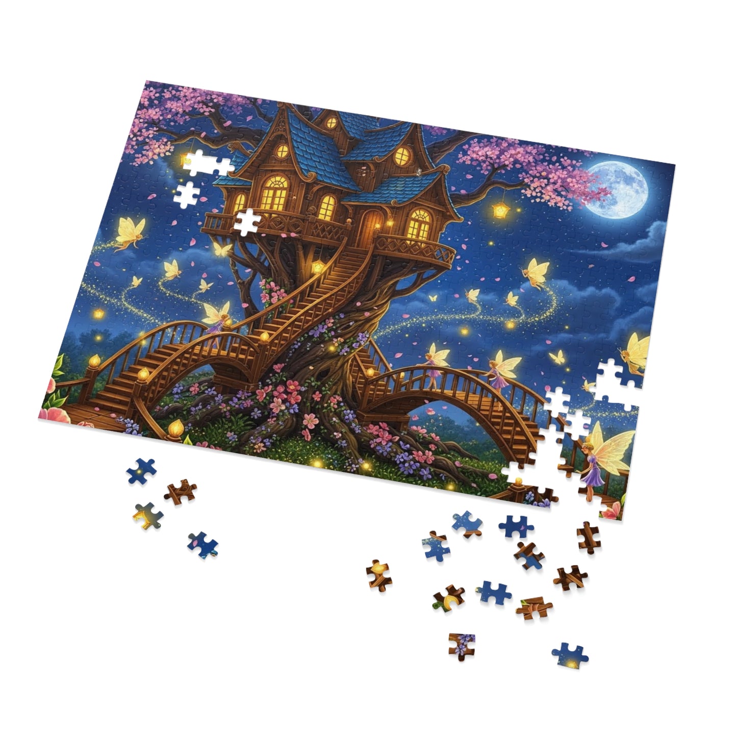 Moonlit Fairy Treehouse Jigsaw Puzzle
