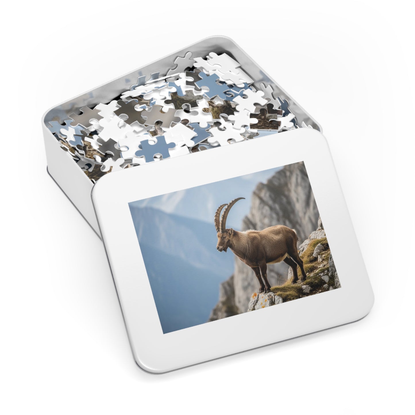 Alpine Ibex Scenic Jigsaw Puzzle (with Tin)