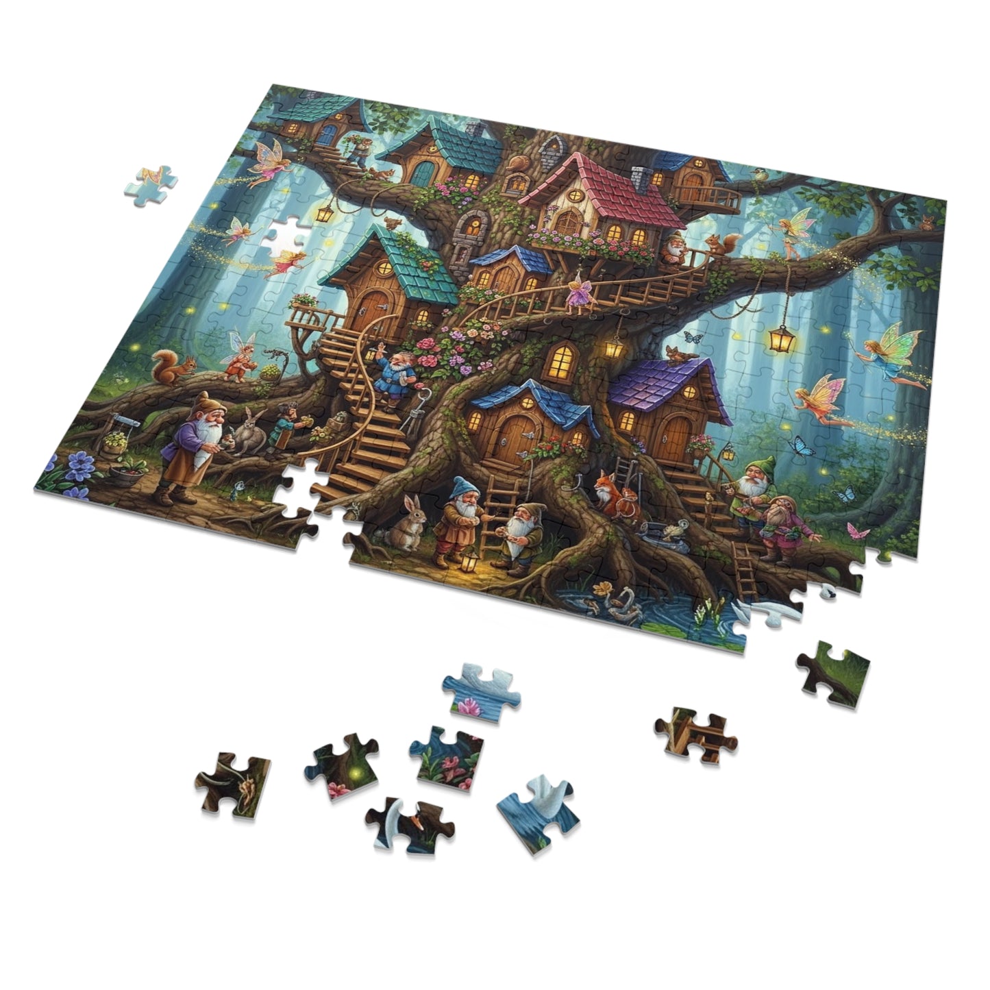 Enchanted Gnome Tree Village Jigsaw Puzzle
