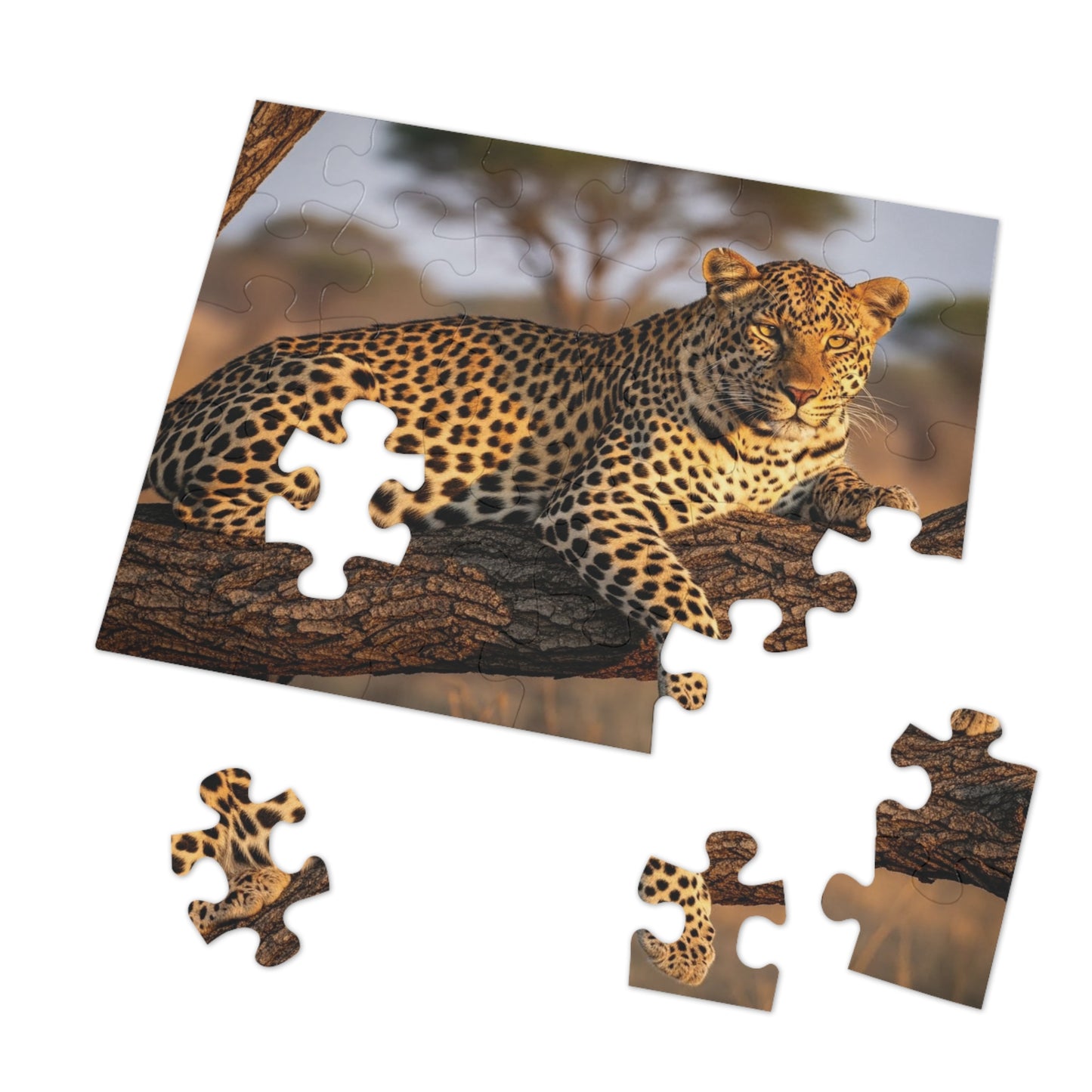 Leopard in Acacia Tree Jigsaw Puzzle