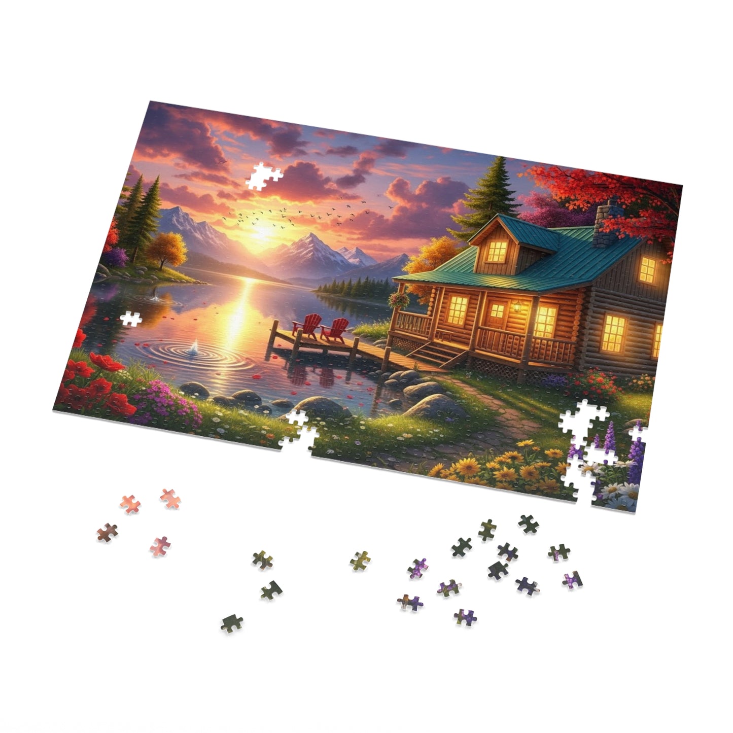 Sunset Lakeside Jigsaw Puzzle