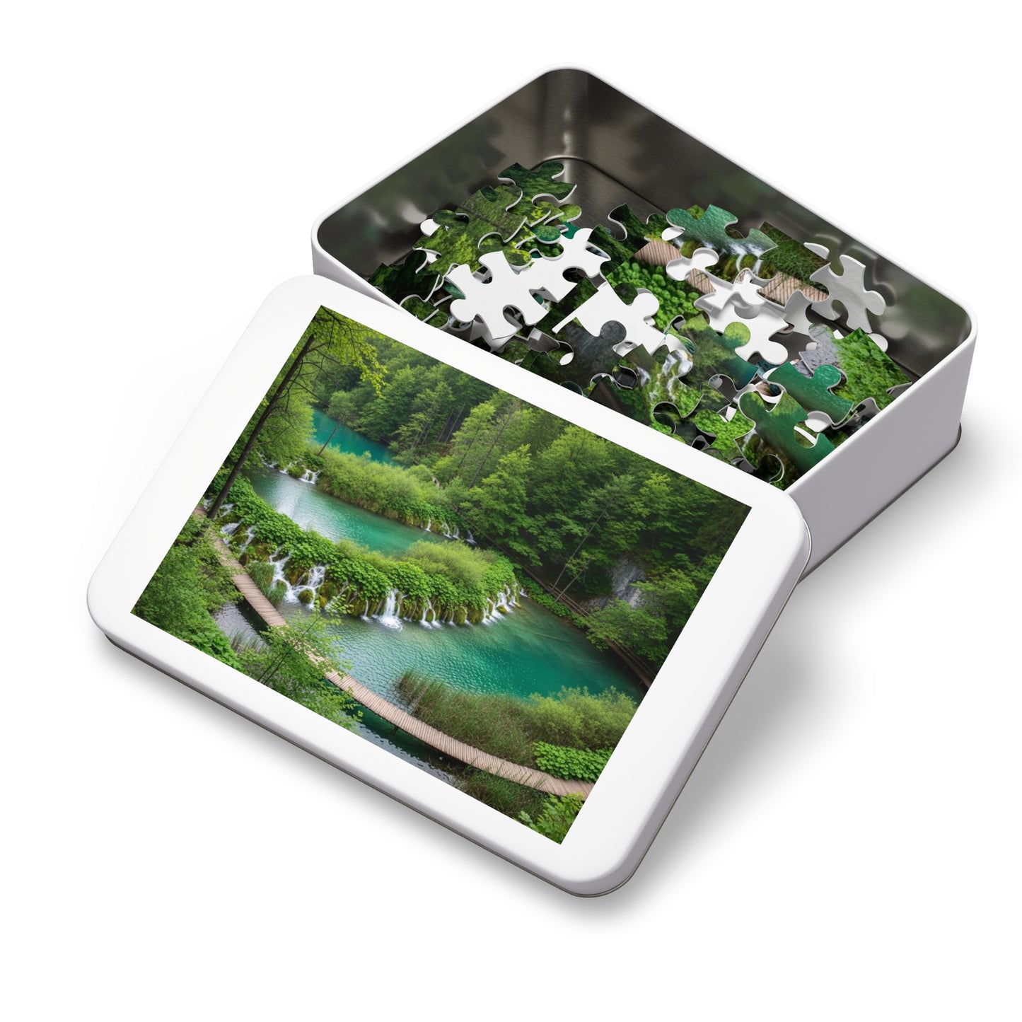 Plitvice Lakes National Park Jigsaw Puzzle 🌿 Emerald Waterfalls, Wooden Walkways & Croatian Nature Wonder