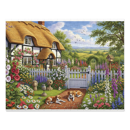 Cozy Cottage Garden Scene Jigsaw Puzzle English Country Home