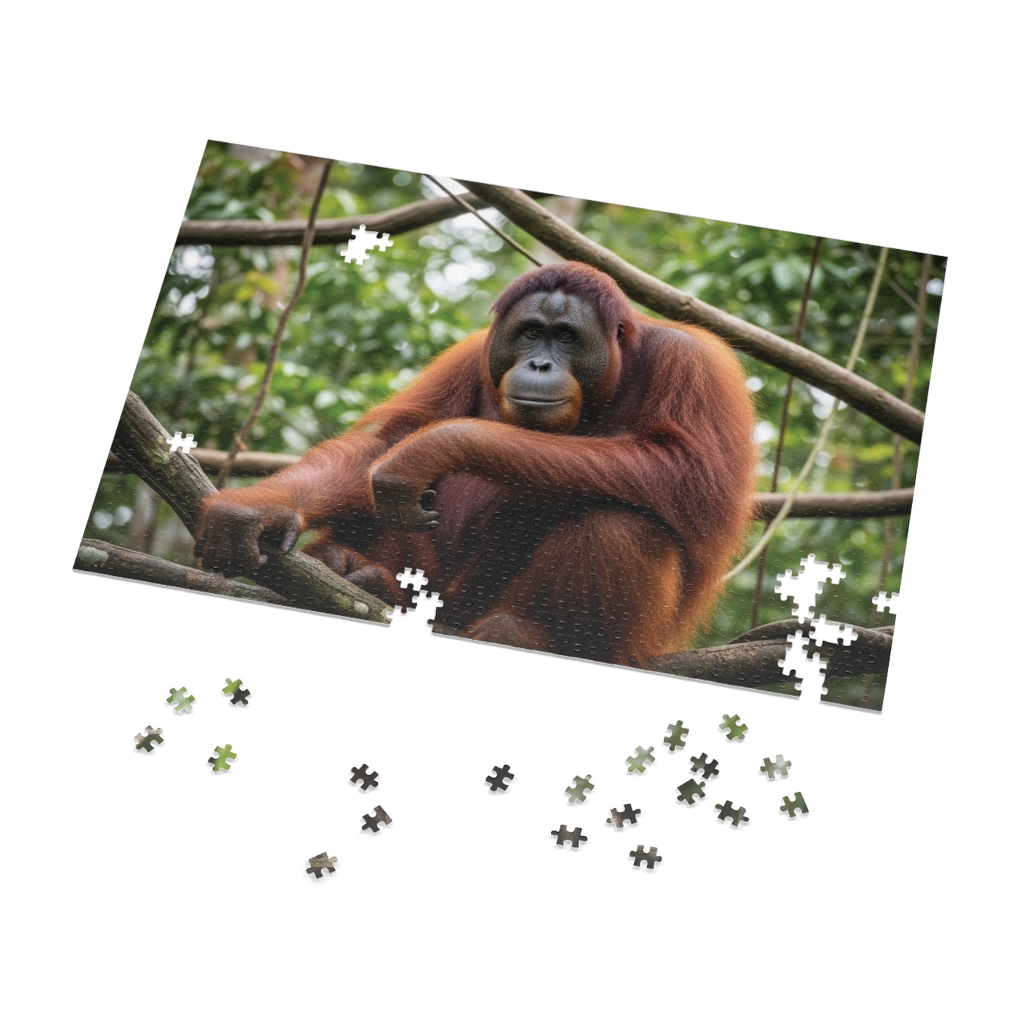 Orangutan Rainforest Serenity Jigsaw Puzzle | Majestic Wildlife Jungle Nature Scene