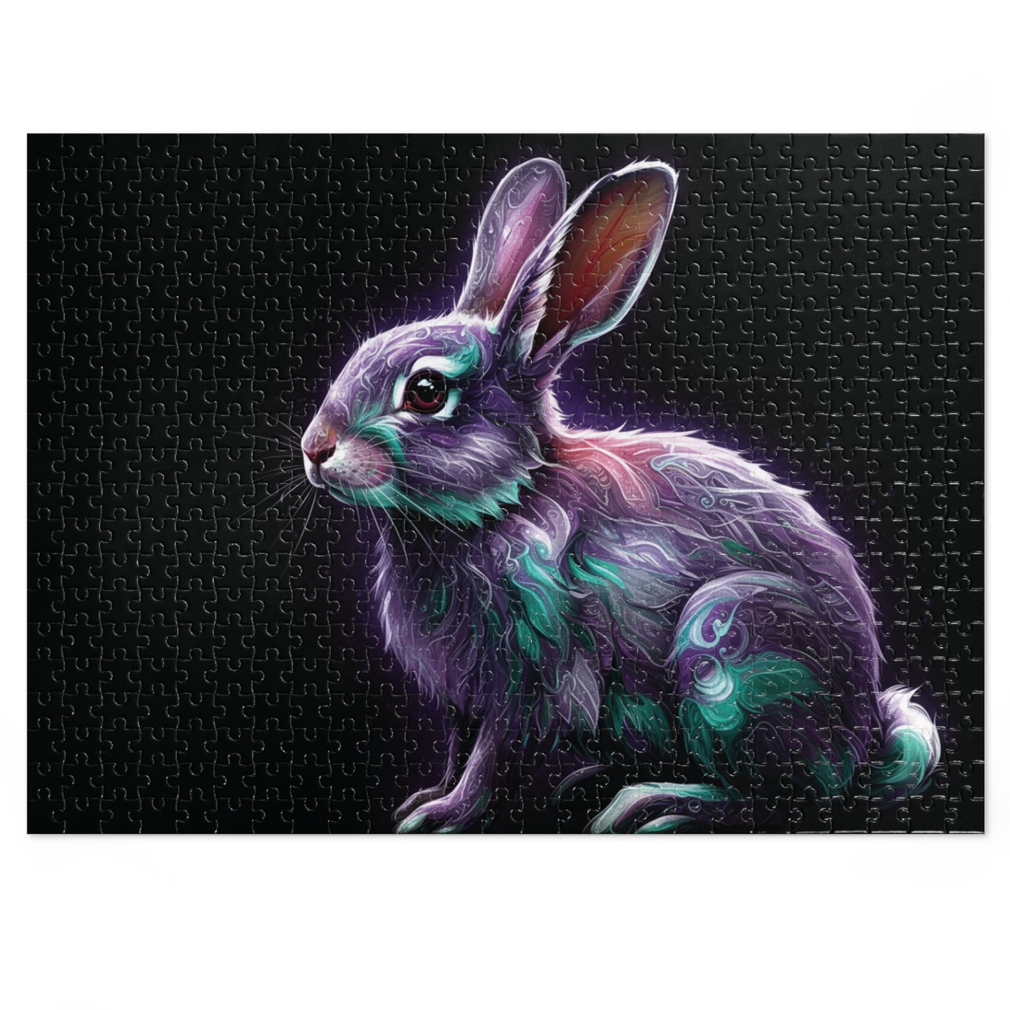 30, 110, 252, 500 Mystical Rabbit Jigsaw Puzzle, Mystical Bunny Puzzle, Radiant and Magical Animal Puzzle, Bright and Enchanted Creature Art