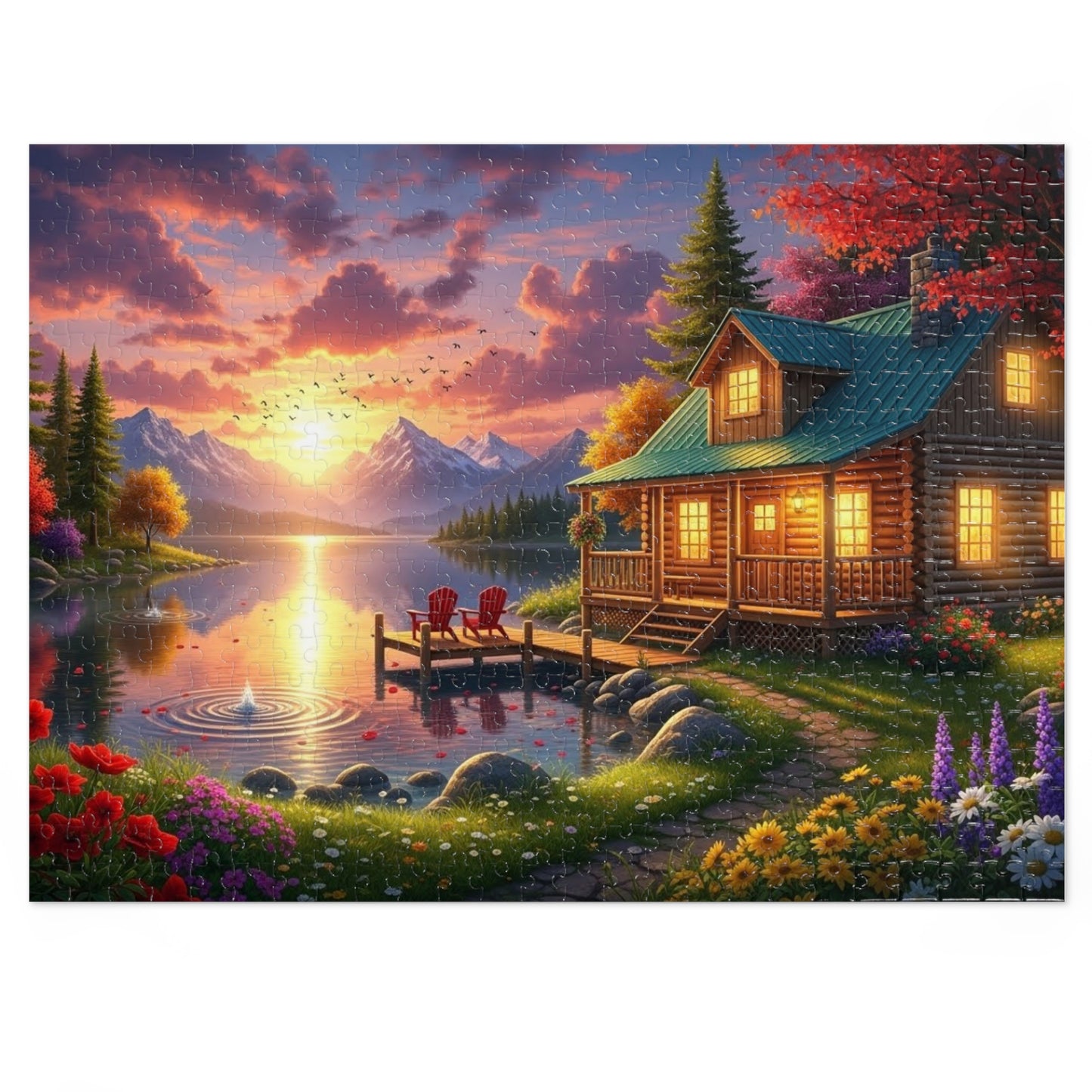 Sunset Lakeside Jigsaw Puzzle