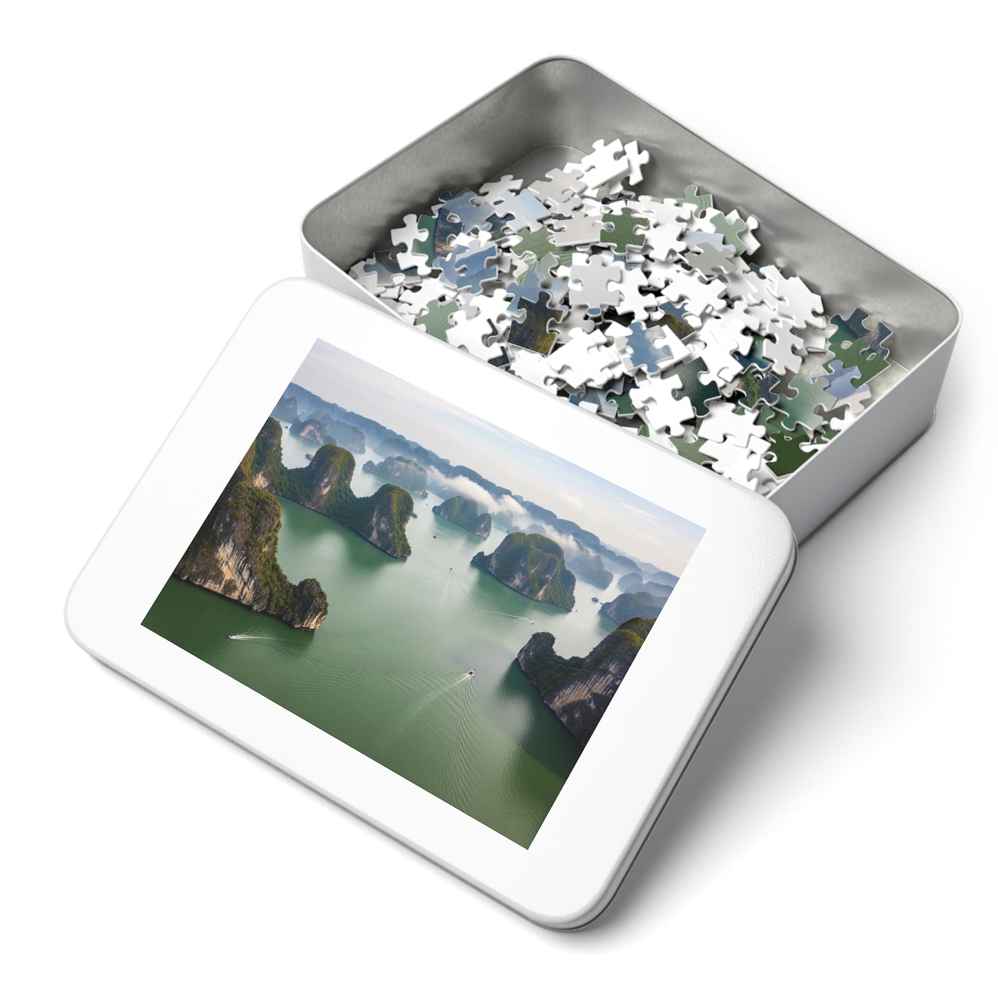 Ha Long Bay Limestone Islands Jigsaw Puzzle 🌊 Emerald Waters, Karst Cliffs & Iconic Vietnam Seascape