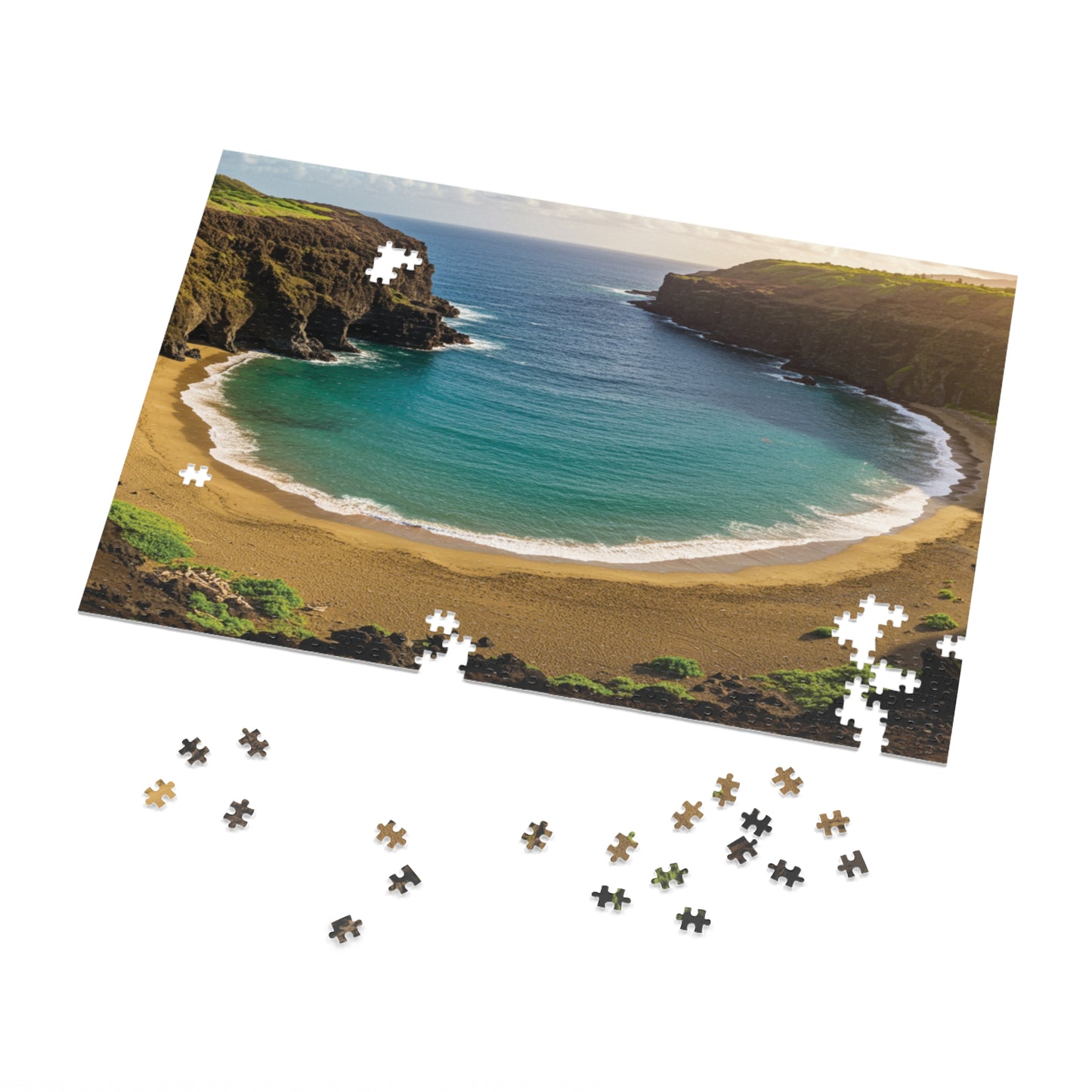 110, 252, 500, 1000, 2000 Oceanfront Escape Puzzle, Scenic Beach Jigsaw Puzzle, Golden Cove Sunset Puzzle, Tropical Beach Panorama Puzzle, Sun-Kissed Shores Puzzle