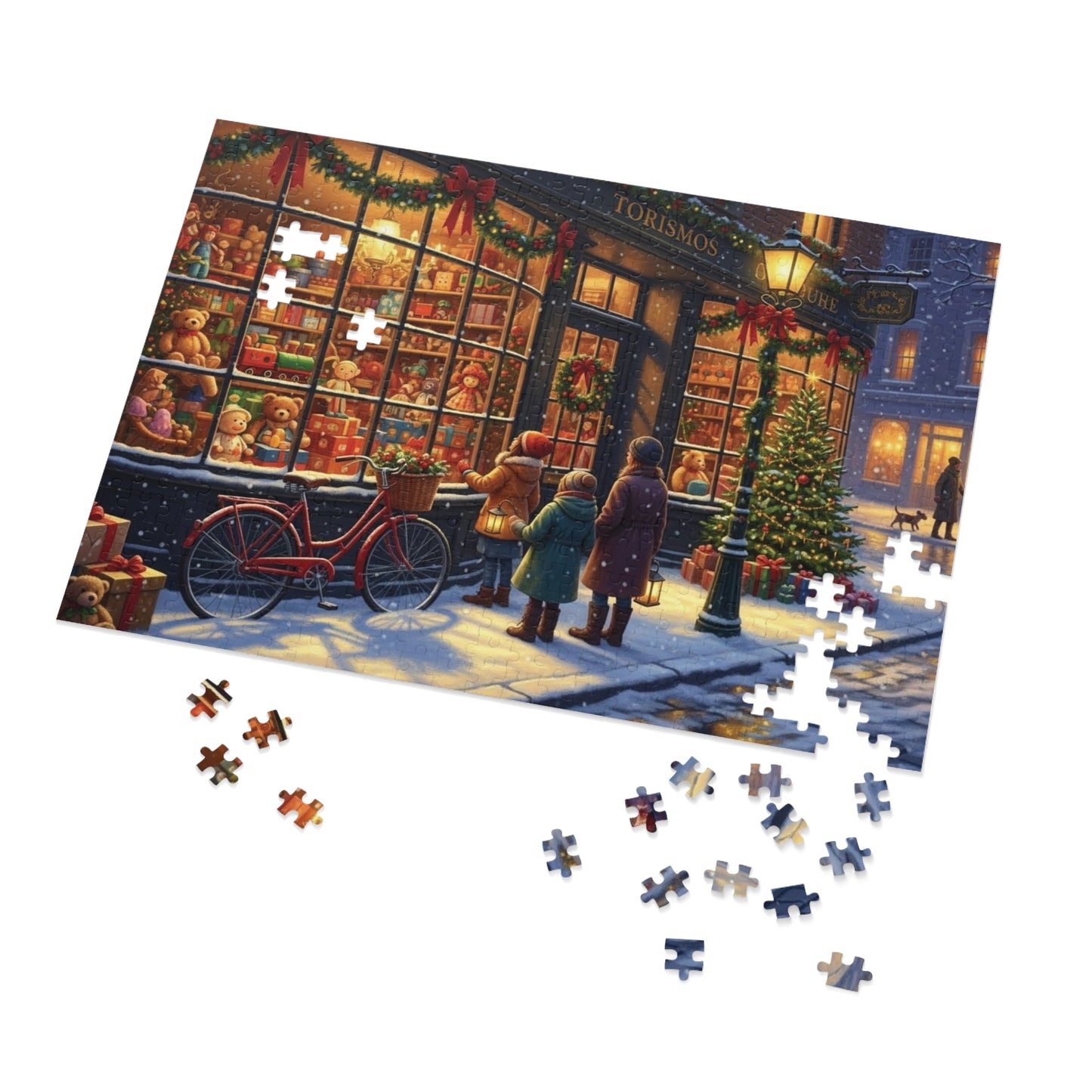 Christmas Toy Shop Jigsaw Puzzle Festive Winter Street Scene