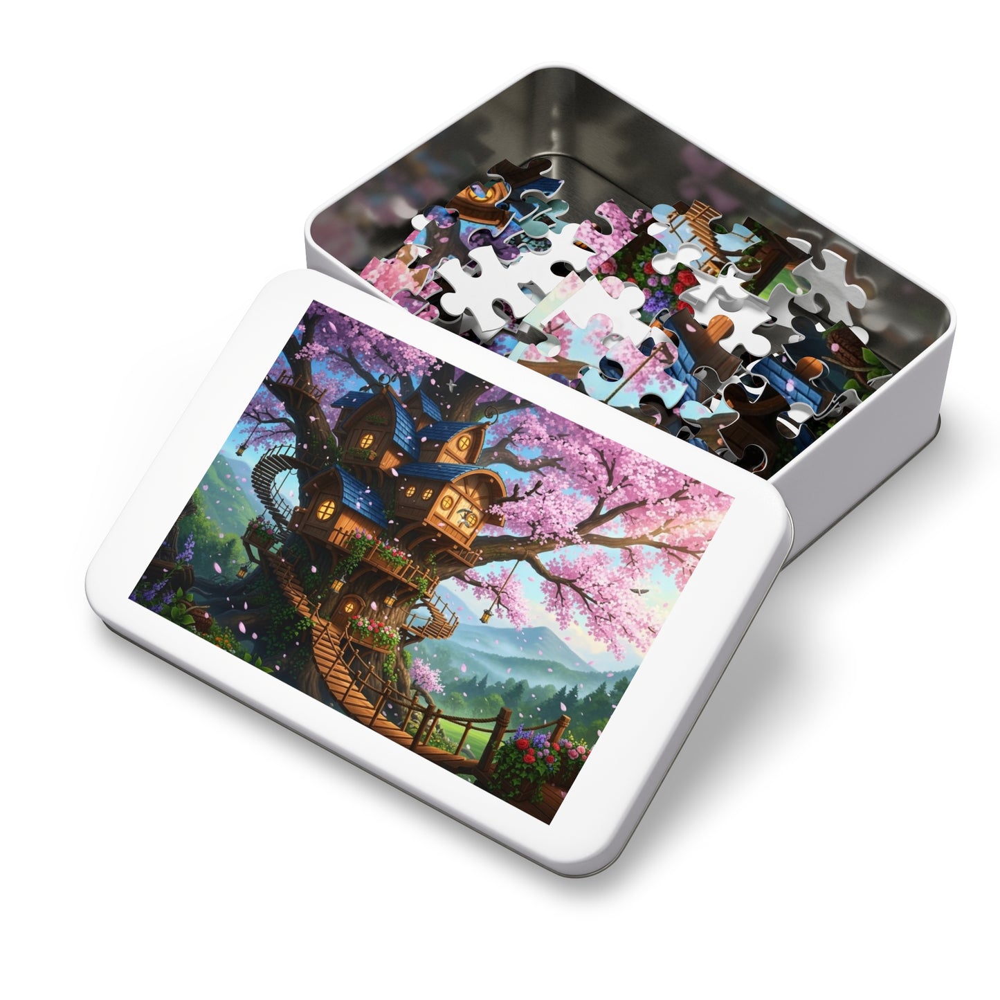 Enchanted Cherry Blossom Treehouse Jigsaw Puzzle