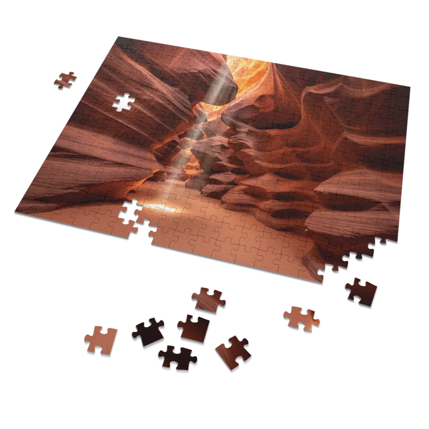 Antelope Canyon Light Beam Jigsaw Puzzle 🌄 Flowing Sandstone, Desert Slot Canyon & Golden Sun Rays
