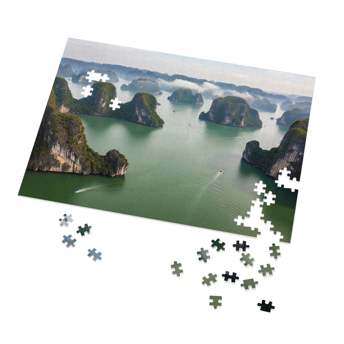 Ha Long Bay Limestone Islands Jigsaw Puzzle 🌊 Emerald Waters, Karst Cliffs & Iconic Vietnam Seascape