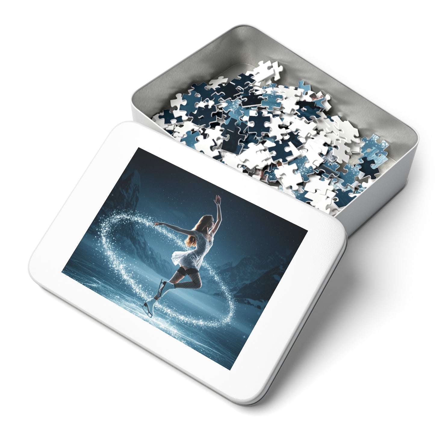 30, 110, 252, 500 Jigsaw Puzzle | Magical Ice Skater Puzzle | Winter Fantasy Jigsaw | Elegant Skater in Sparkling Motion | Enchanted Snow Scene | Multiple Sizes Available