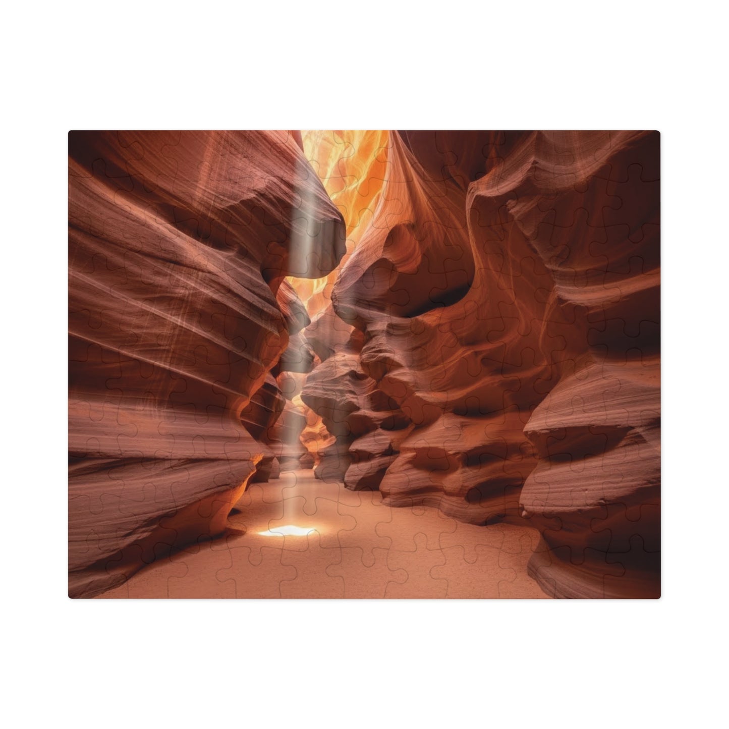 Antelope Canyon Light Beam Jigsaw Puzzle 🌄 Flowing Sandstone, Desert Slot Canyon & Golden Sun Rays