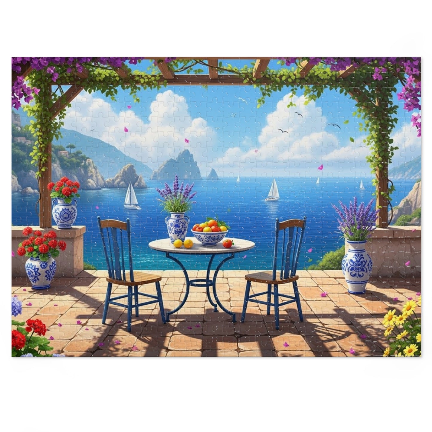 Mediterranean Balcony View Jigsaw Puzzle