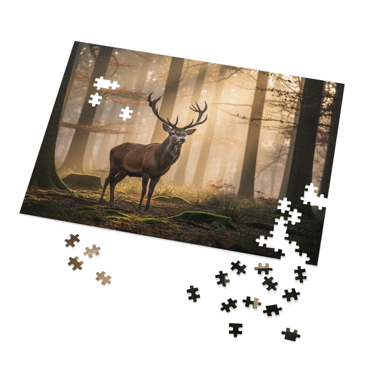Stag Forest Jigsaw Puzzle Woodland Deer Nature Wildlife Art