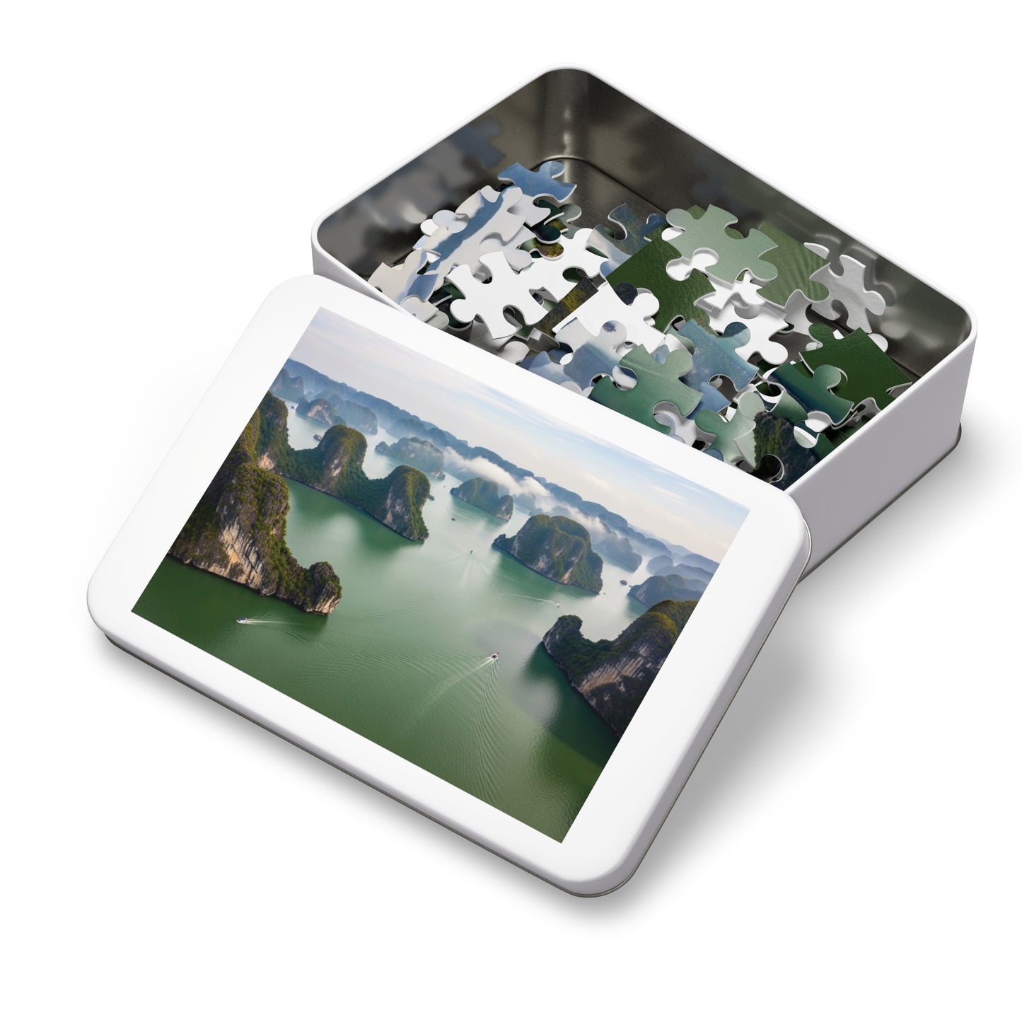 Ha Long Bay Limestone Islands Jigsaw Puzzle 🌊 Emerald Waters, Karst Cliffs & Iconic Vietnam Seascape