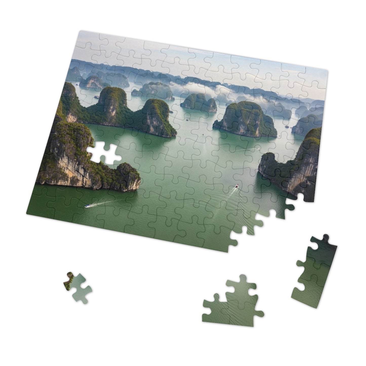 Ha Long Bay Limestone Islands Jigsaw Puzzle 🌊 Emerald Waters, Karst Cliffs & Iconic Vietnam Seascape
