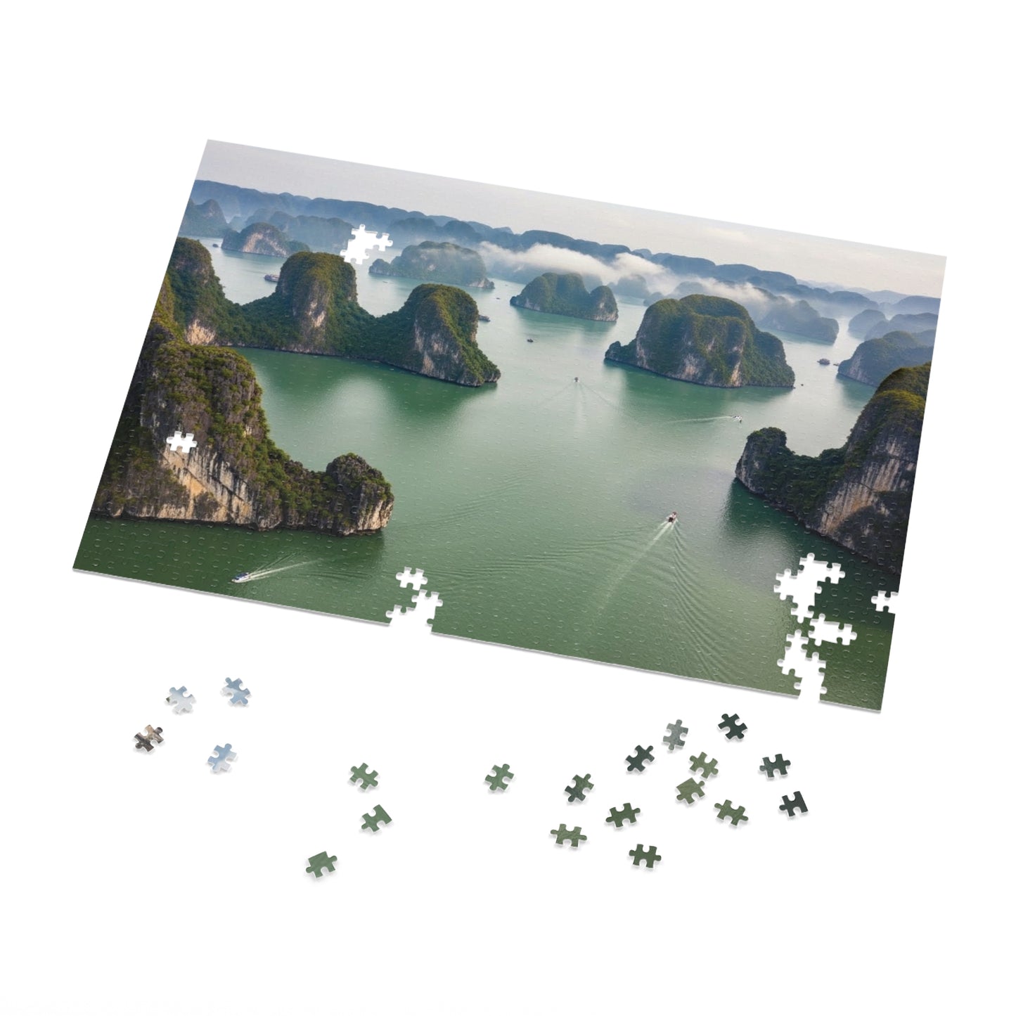 Ha Long Bay Limestone Islands Jigsaw Puzzle 🌊 Emerald Waters, Karst Cliffs & Iconic Vietnam Seascape
