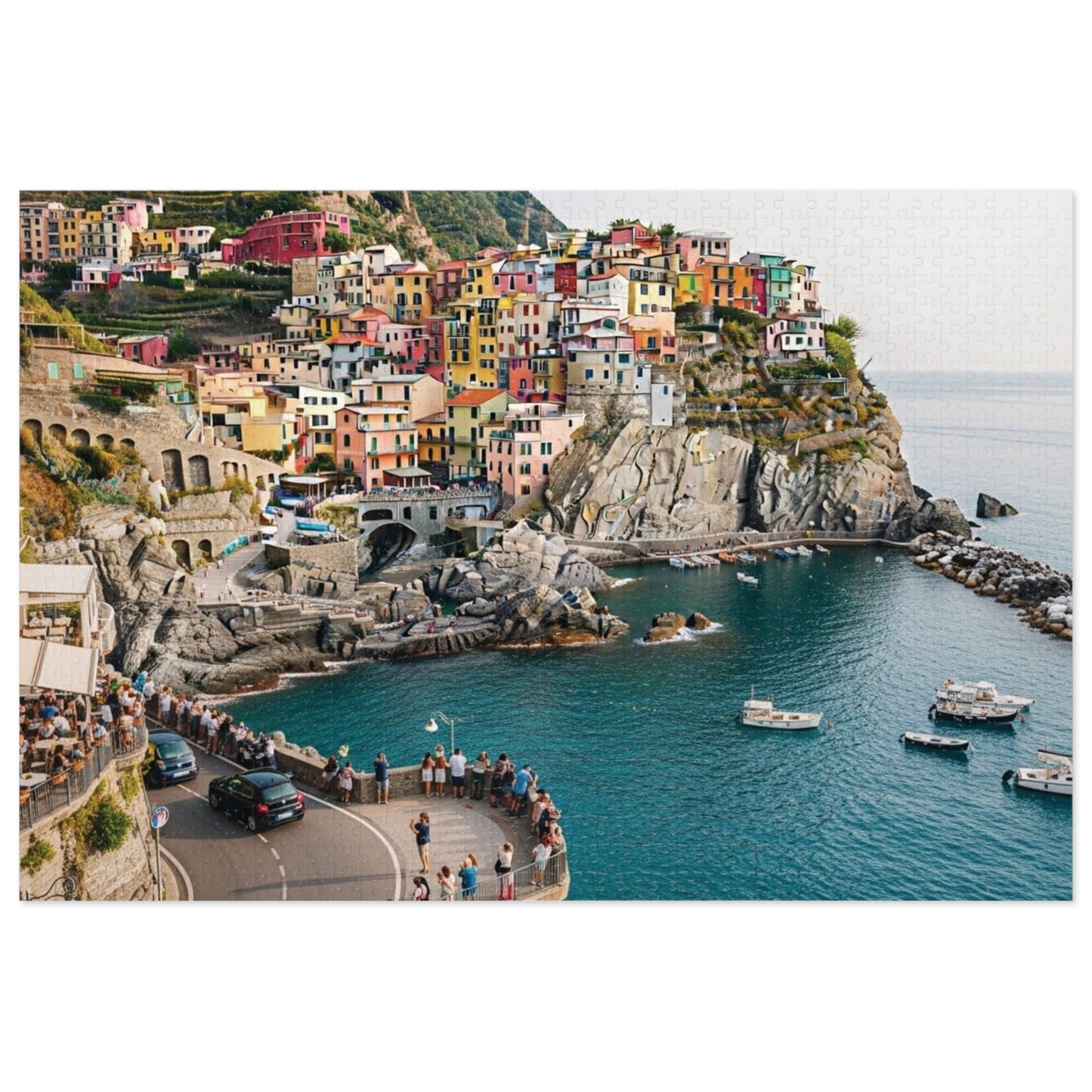 Manarola Cinque Terre Jigsaw Puzzle 🌊 Colorful Cliffside Village, Italian Riviera & Mediterranean Seaside View