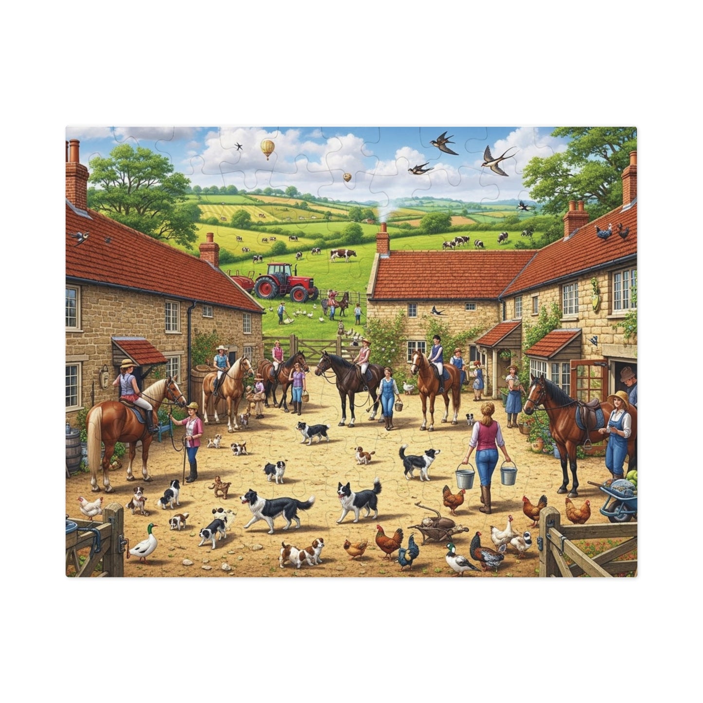 Farmyard Countryside Jigsaw Puzzle Horses Dogs and Rural Life