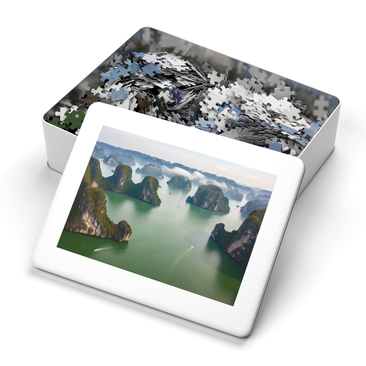 Ha Long Bay Limestone Islands Jigsaw Puzzle 🌊 Emerald Waters, Karst Cliffs & Iconic Vietnam Seascape