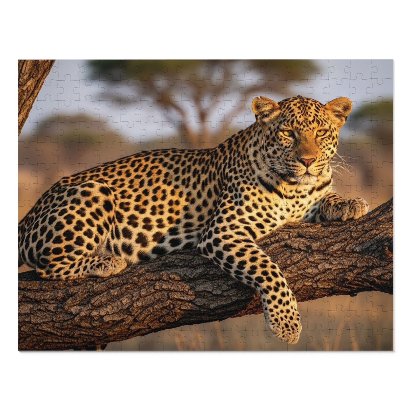 Leopard in Acacia Tree Jigsaw Puzzle