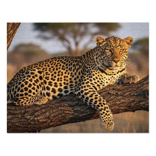 Leopard in Acacia Tree Jigsaw Puzzle