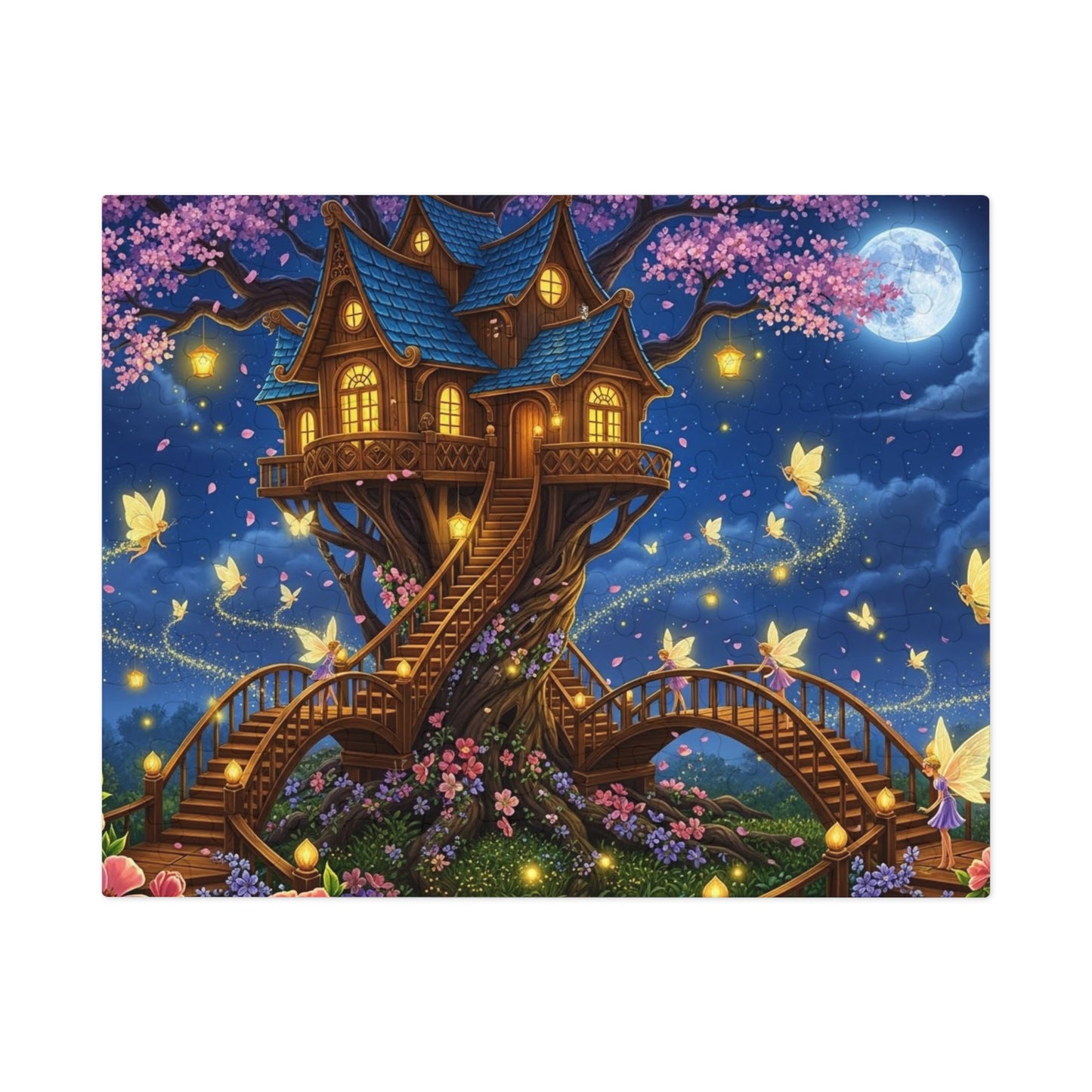 Moonlit Fairy Treehouse Jigsaw Puzzle