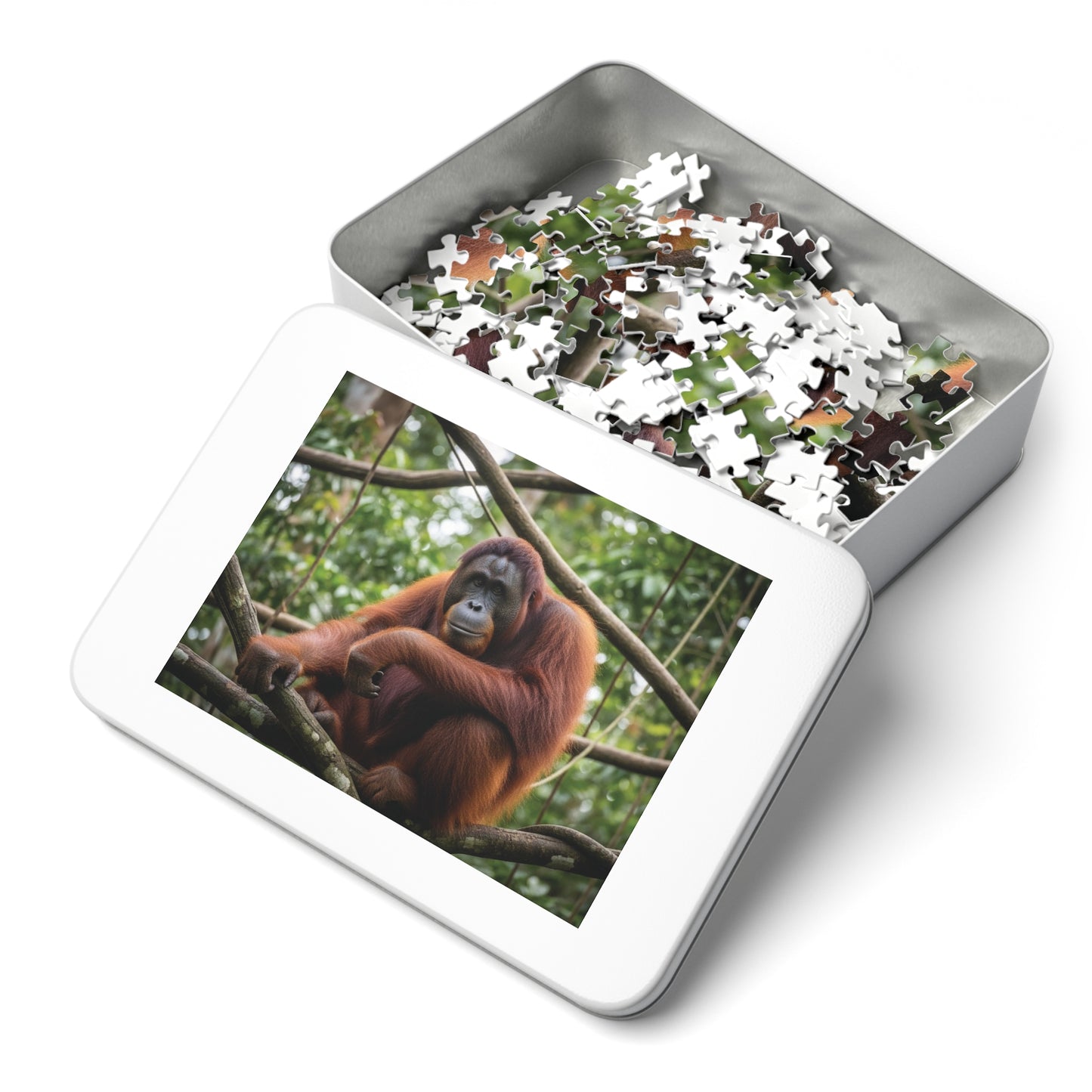 Orangutan Rainforest Serenity Jigsaw Puzzle | Majestic Wildlife Jungle Nature Scene