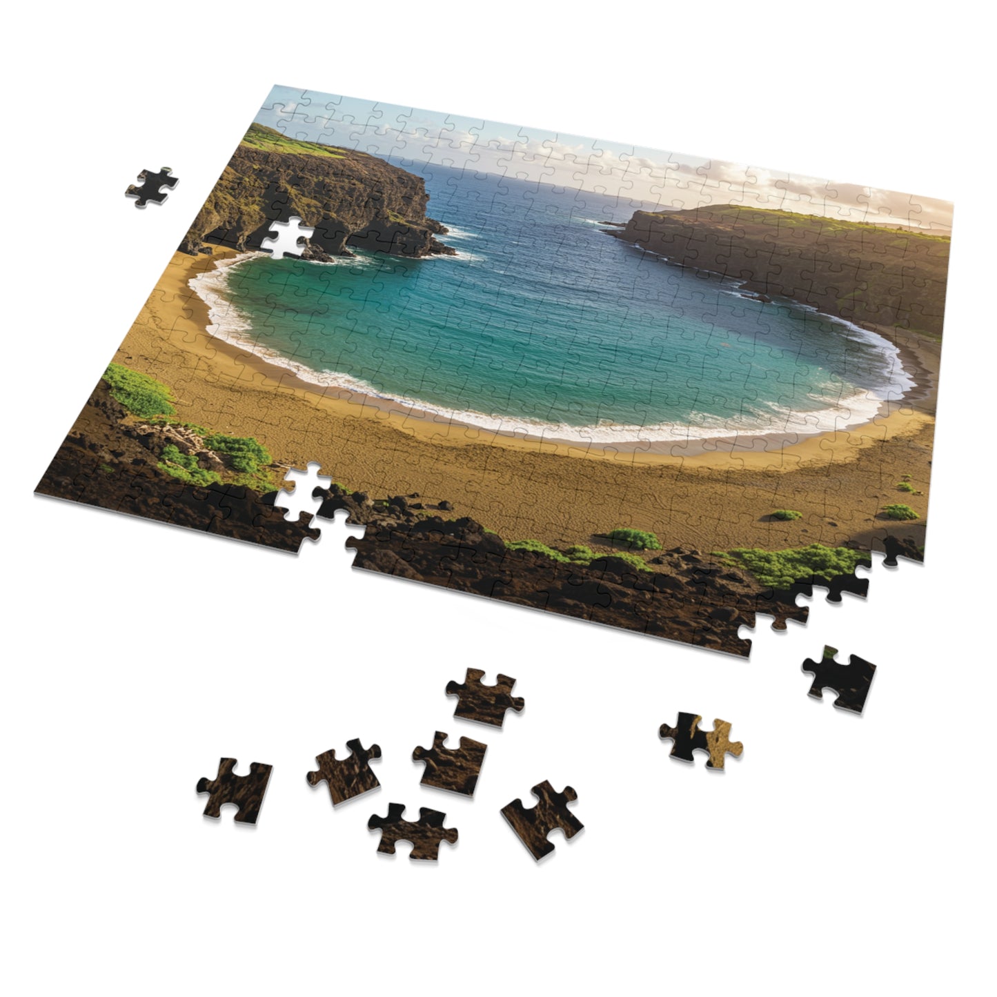 110, 252, 500, 1000, 2000 Oceanfront Escape Puzzle, Scenic Beach Jigsaw Puzzle, Golden Cove Sunset Puzzle, Tropical Beach Panorama Puzzle, Sun-Kissed Shores Puzzle