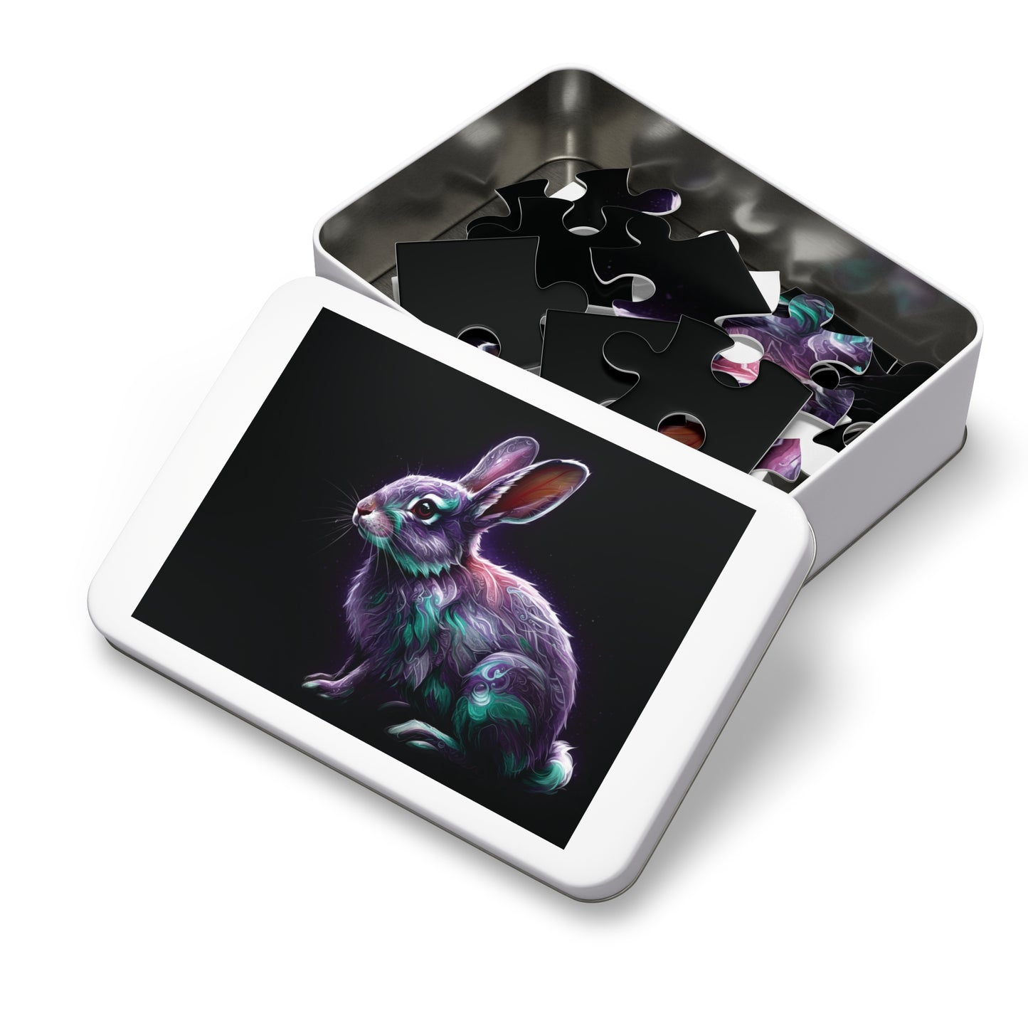 30, 110, 252, 500 Mystical Rabbit Jigsaw Puzzle, Mystical Bunny Puzzle, Radiant and Magical Animal Puzzle, Bright and Enchanted Creature Art