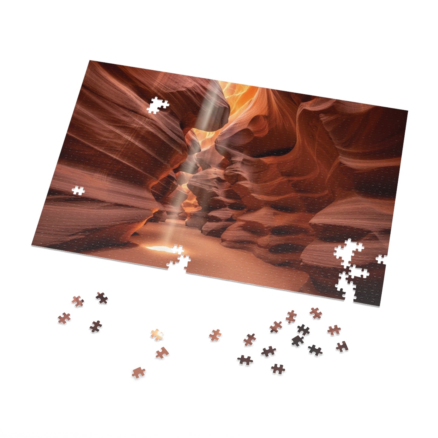 Antelope Canyon Light Beam Jigsaw Puzzle 🌄 Flowing Sandstone, Desert Slot Canyon & Golden Sun Rays