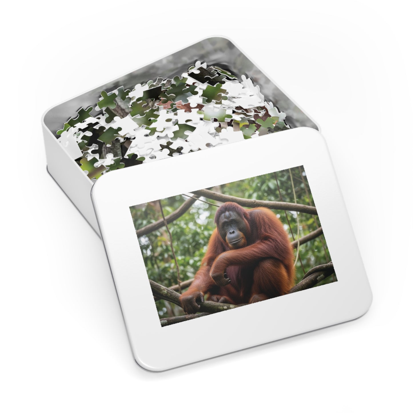 Orangutan Rainforest Serenity Jigsaw Puzzle | Majestic Wildlife Jungle Nature Scene