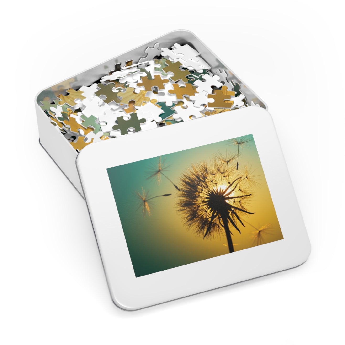 110, 252, 500, 1000, 2000 jigsaw puzzle | Golden Dandelion Glow Puzzle – Serene Nature Jigsaw | Peaceful Sunset Art