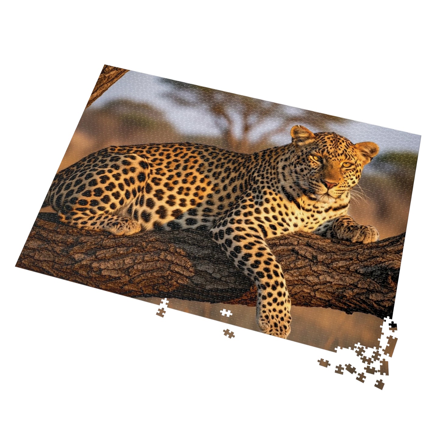 Leopard in Acacia Tree Jigsaw Puzzle