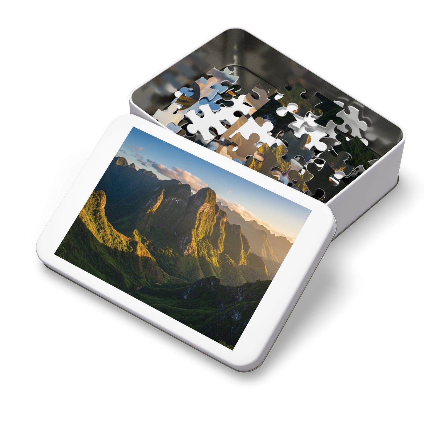 110, 252, 500, 1000, 2000 Jigsaw Puzzle, Sunlit Mountain Valley Jigsaw Puzzle – Lush Green Peaks & Scenic Trail View | Nature Puzzle Gift | Relaxing Landscape Puzzle for Adults & Teens