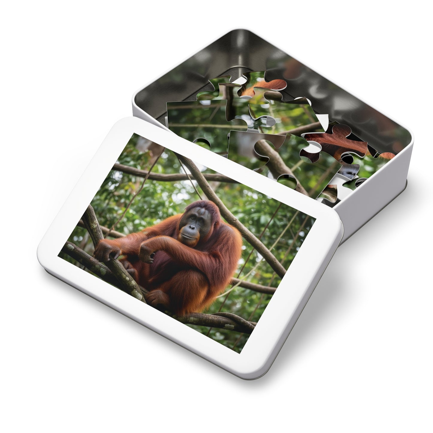 Orangutan Rainforest Serenity Jigsaw Puzzle | Majestic Wildlife Jungle Nature Scene