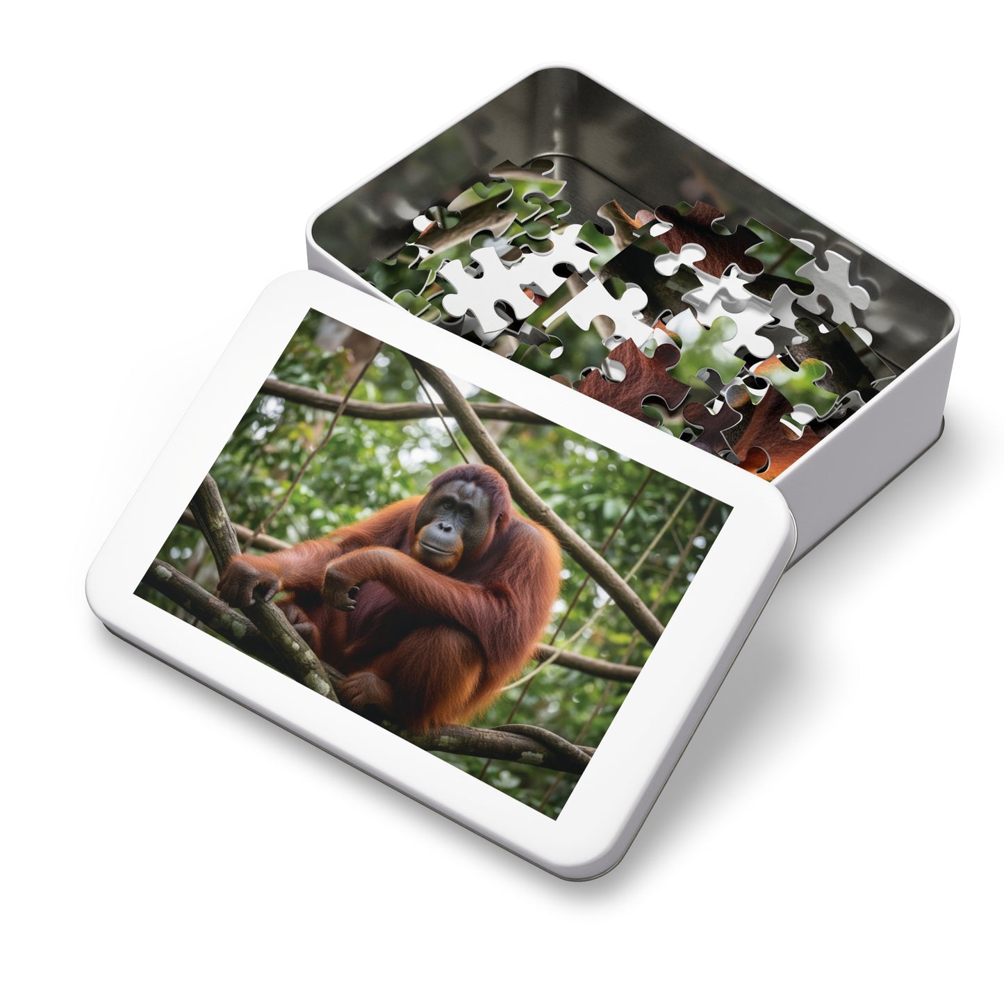 Orangutan Rainforest Serenity Jigsaw Puzzle | Majestic Wildlife Jungle Nature Scene