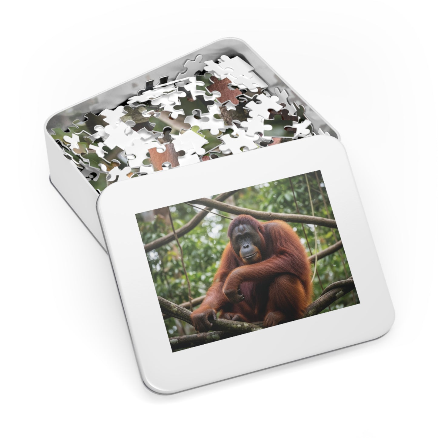 Orangutan Rainforest Serenity Jigsaw Puzzle | Majestic Wildlife Jungle Nature Scene