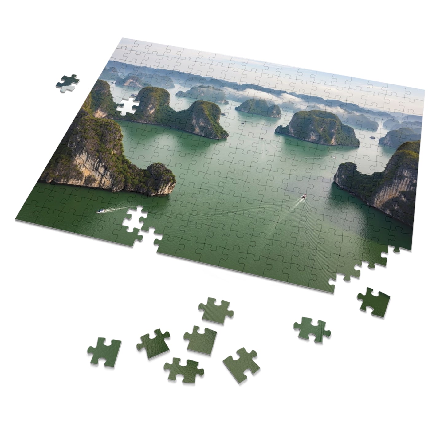 Ha Long Bay Limestone Islands Jigsaw Puzzle 🌊 Emerald Waters, Karst Cliffs & Iconic Vietnam Seascape