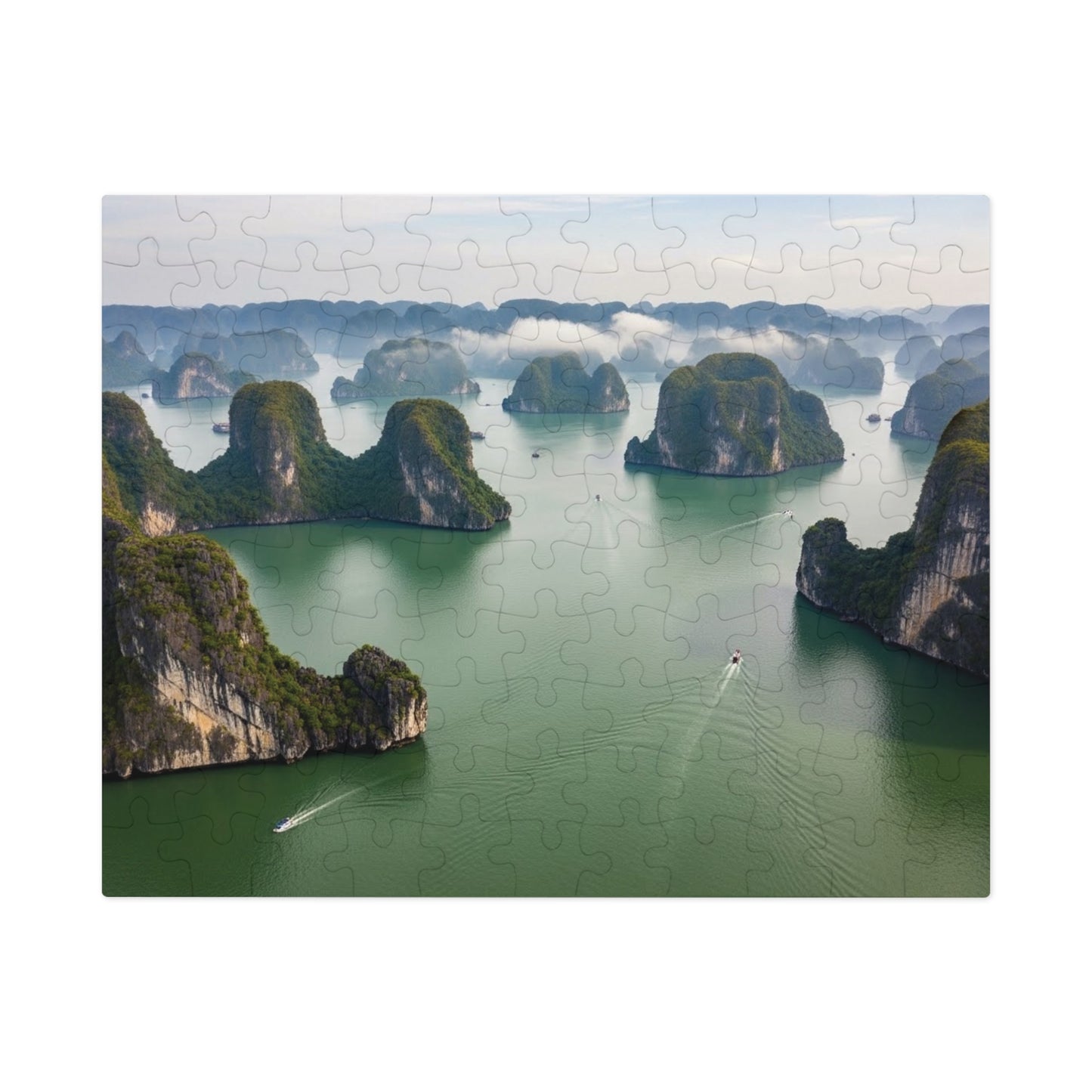 Ha Long Bay Limestone Islands Jigsaw Puzzle 🌊 Emerald Waters, Karst Cliffs & Iconic Vietnam Seascape