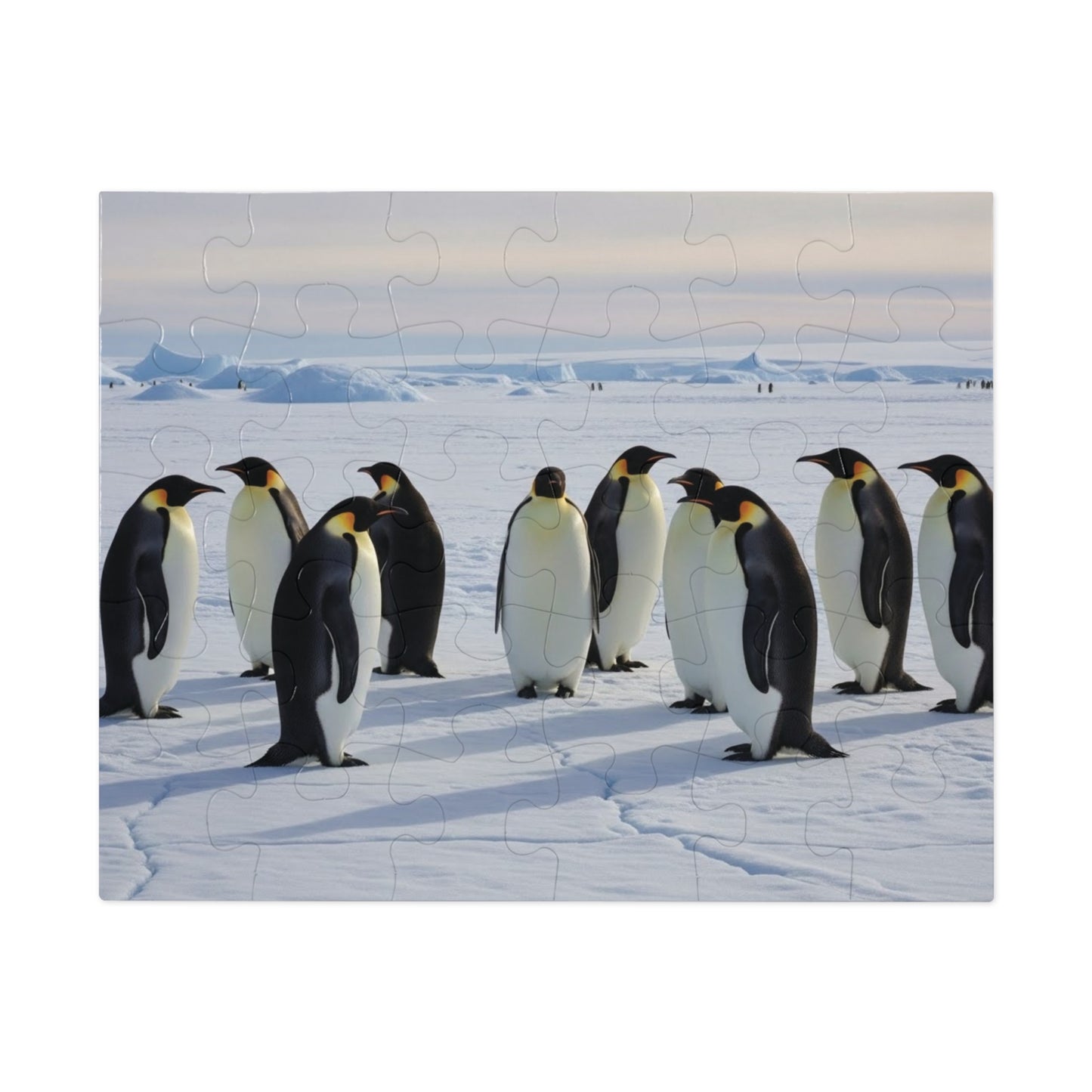 Emperor Penguins Arctic Jigsaw Puzzle | Serene Polar Wildlife Ice Landscape Scene