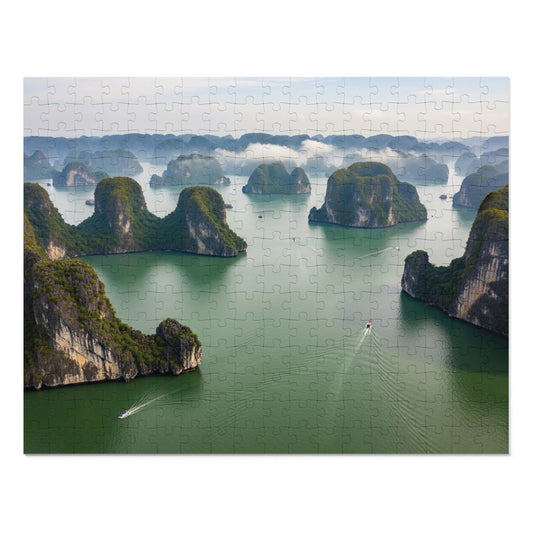 Ha Long Bay Limestone Islands Jigsaw Puzzle 🌊 Emerald Waters, Karst Cliffs & Iconic Vietnam Seascape