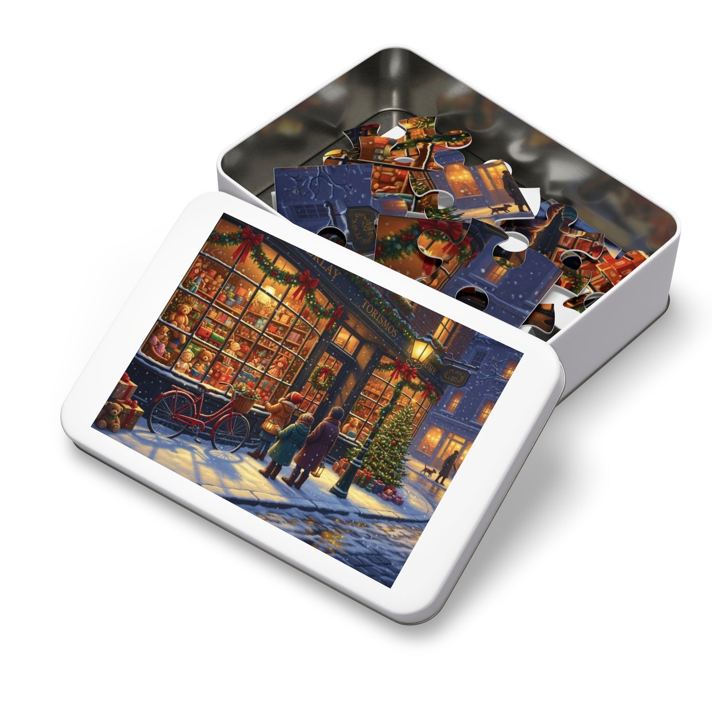 Christmas Toy Shop Jigsaw Puzzle Festive Winter Street Scene