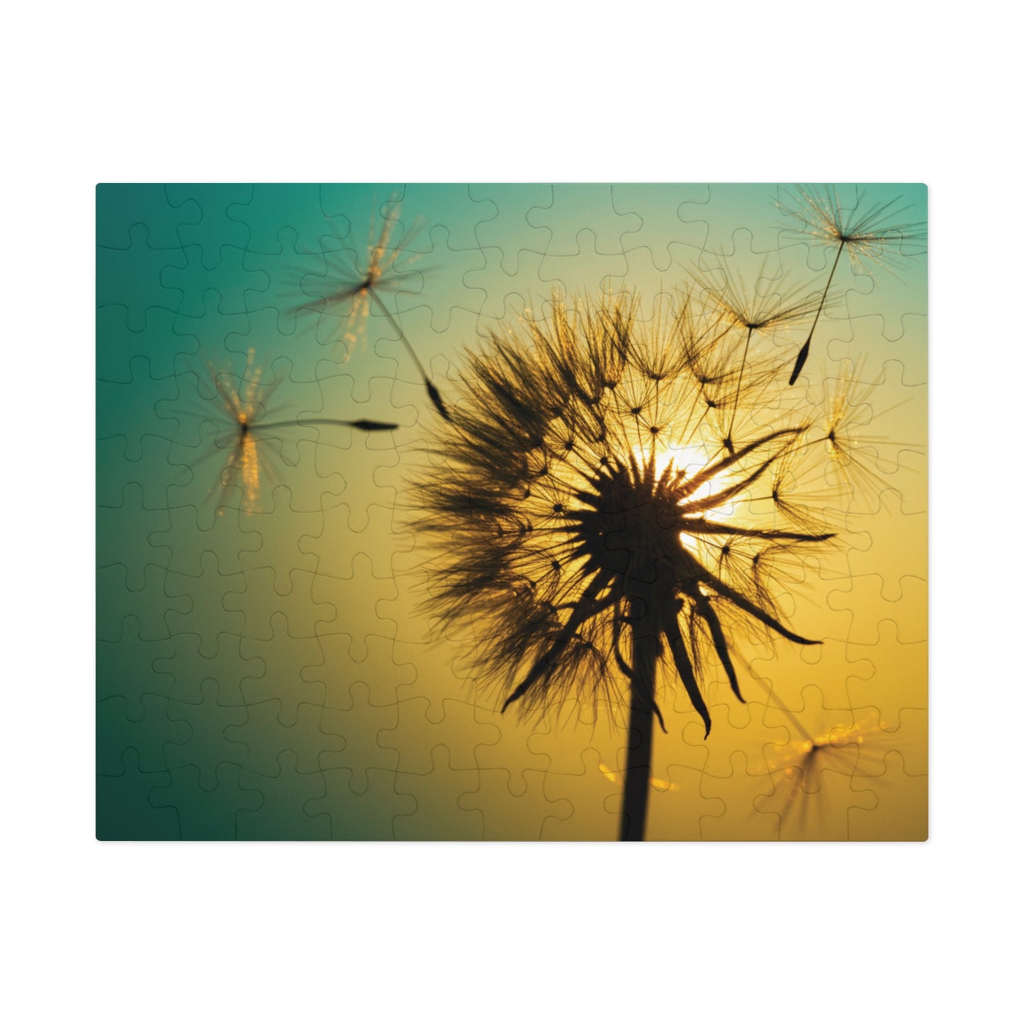 110, 252, 500, 1000, 2000 jigsaw puzzle | Golden Dandelion Glow Puzzle – Serene Nature Jigsaw | Peaceful Sunset Art